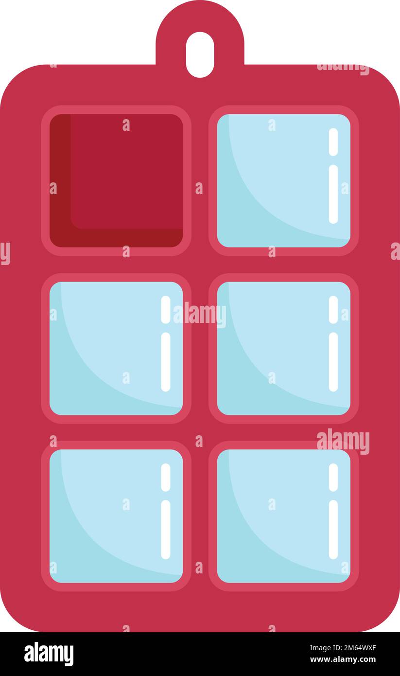 Ice cube tray icon flat vector. Mold container. Water form isolated Stock Vector