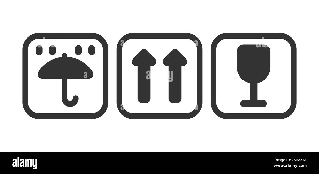 Illustration of signs on cargo box. Delivery of goods by order in store Stock Vector Image & Art ...