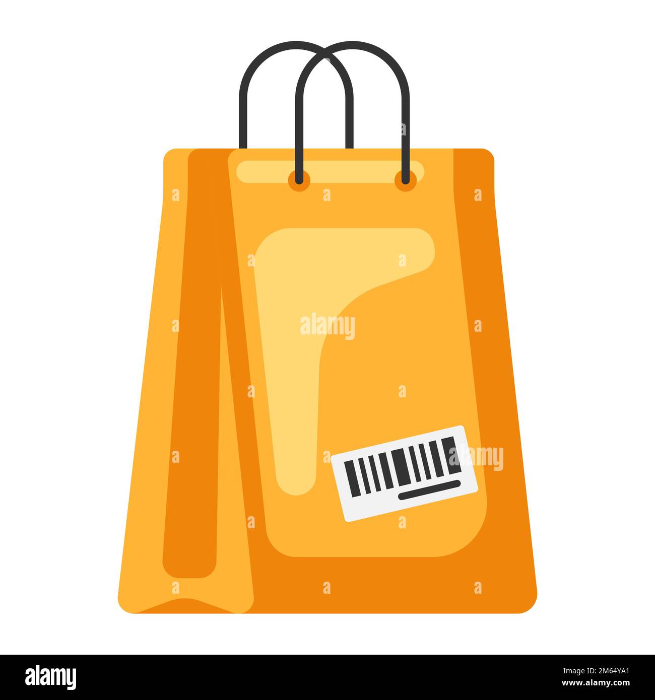 Illustration of paper bag packaging. Delivery of goods by order in