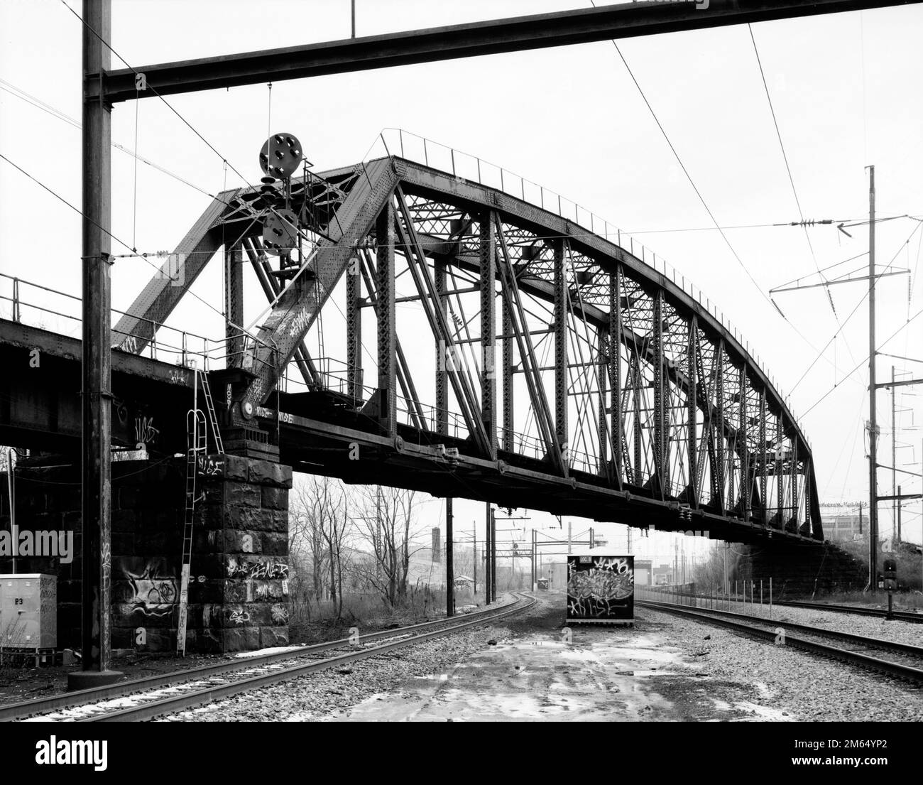 Pennsylvania Railroad, 52nd Street Bridge, North Fifty-second Street at Lancaster Avenue, Philadelphia, Philadelphia County - railroad bridge - Elliott, Joseph E, B, photographer Stock Photo