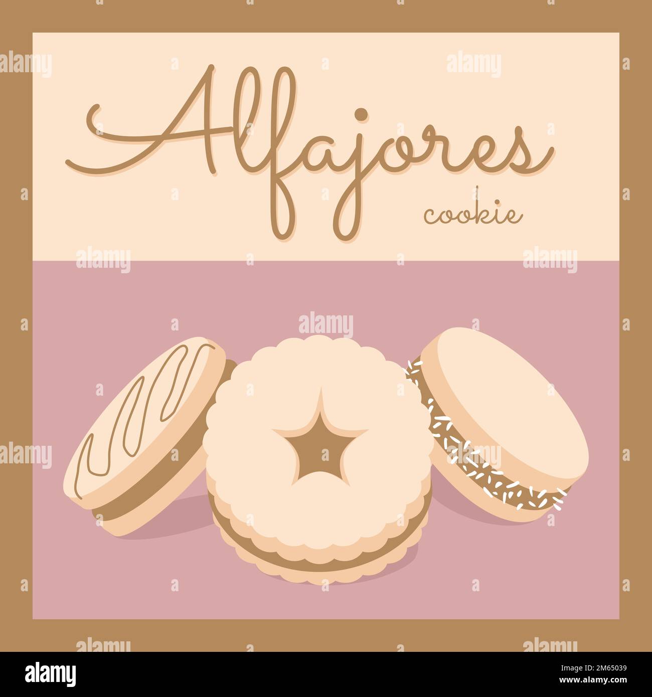 Latin american traditional alfajores cookie poster. Cute decoration for