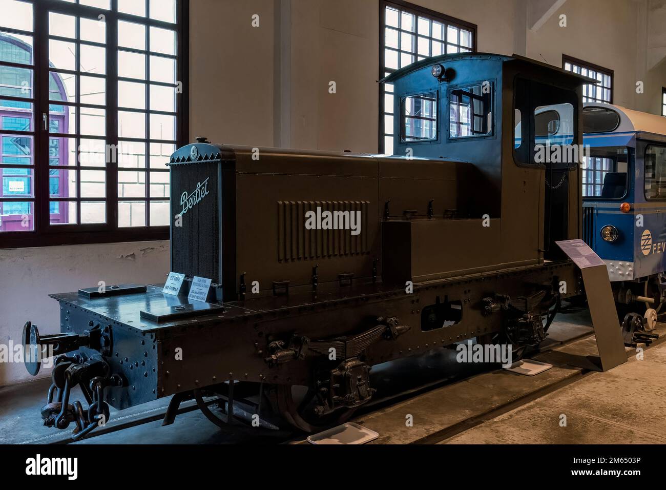 Basque Railway Museum with vehicles such as steam, diesel and electric ...