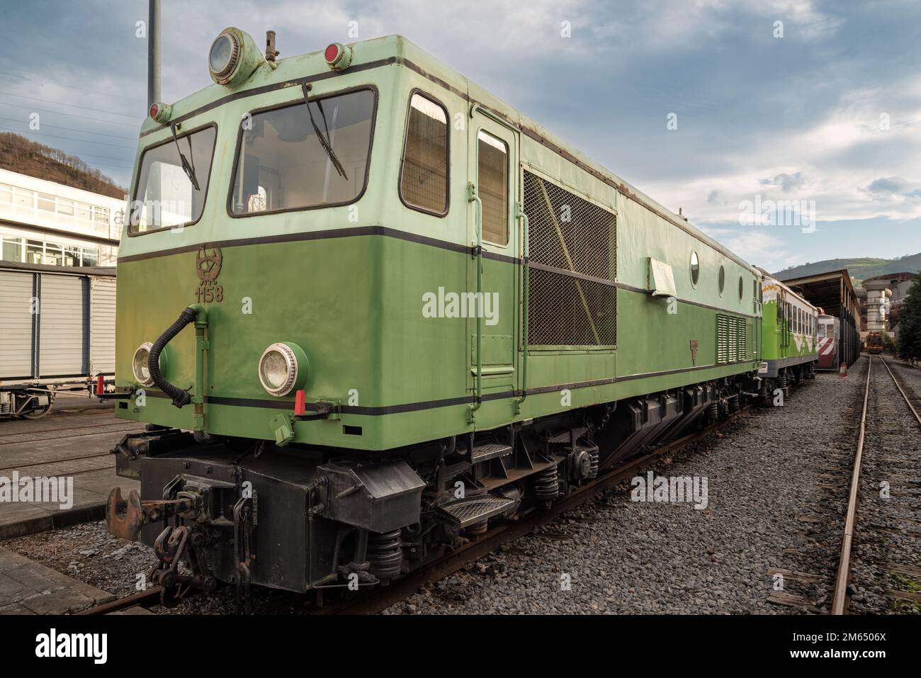 Basque Railway Museum with vehicles such as steam, diesel and electric locomotives; automobiles and various kinds of wagons. Urola Railway Stock Photo