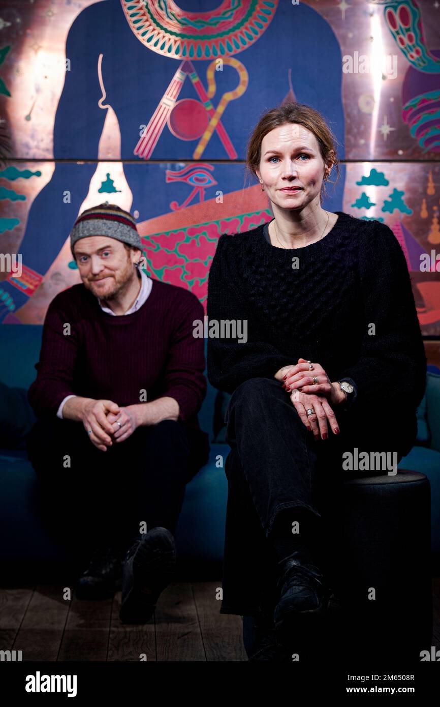 Scottish singer-songwriter James Yorkston and Swedish singer Nina Persson  photographed in Stockholm, Sweden, December 16, 2022. James Yorkston is  planning to release a new album together with Nina Persson and The Second