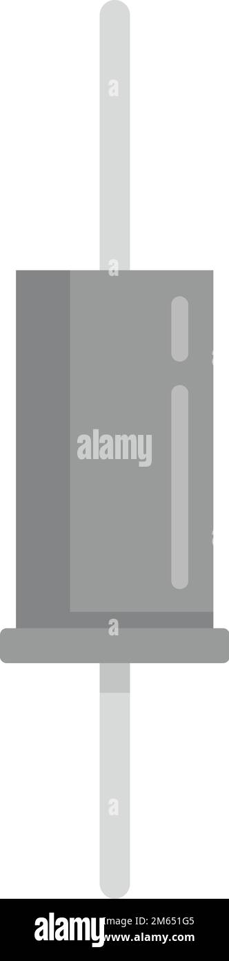 Technology capacitor icon flat vector. Component resistor. Ceramic ...