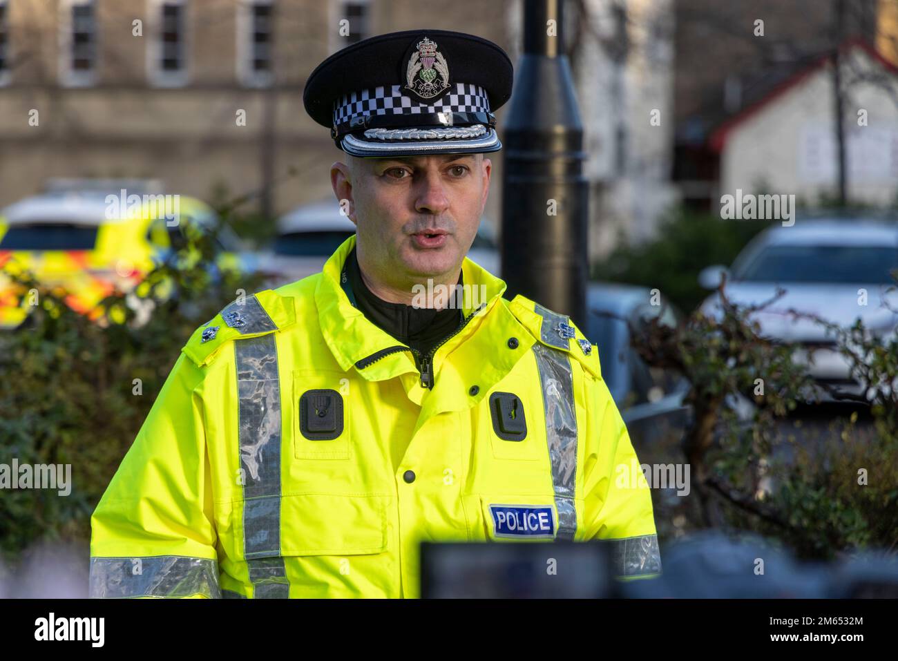Police Scotland Chief Superintendent Phil Davison speaking to the media
