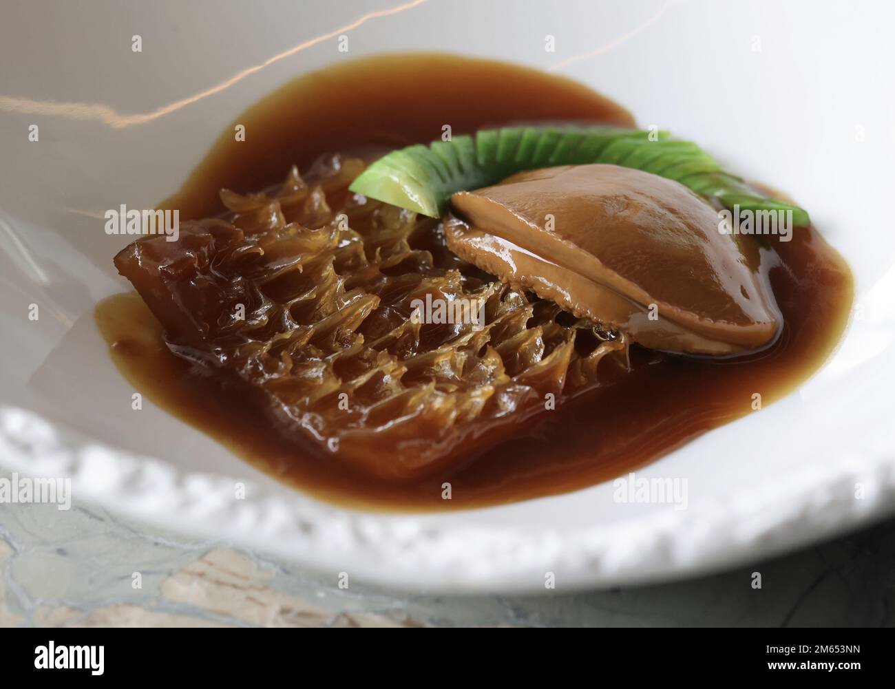 Braised dried south african abalone with dried giant garoupa skin from