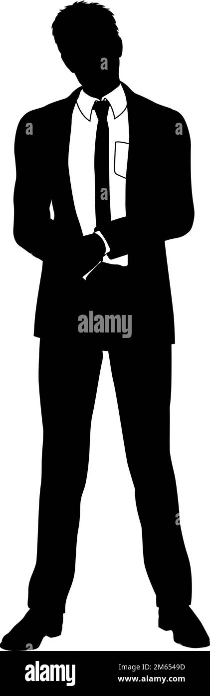 Realistic silhouette standing man Stock Vector Images - Alamy