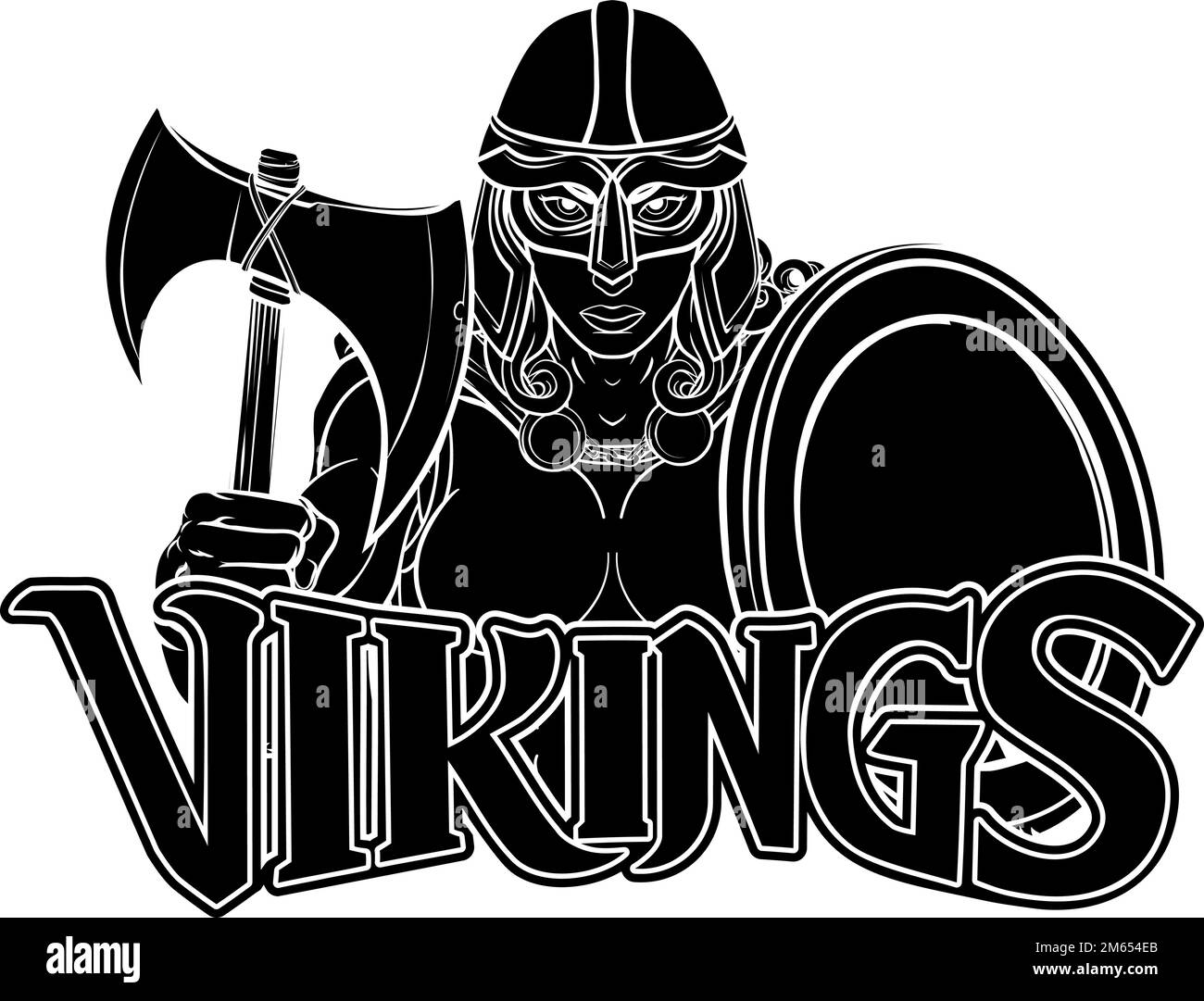 Viking Trojan Spartan Celtic Warrior Knight Woman Stock Vector