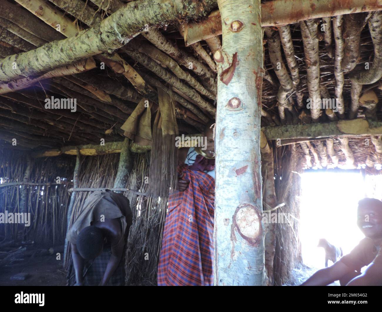 Traditional local housing in the savannah Tanzania East Africa Stock