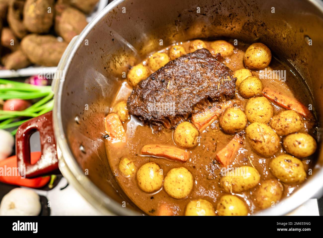 Delicious homemade slow cooked beef pot roast Stock Photo - Alamy