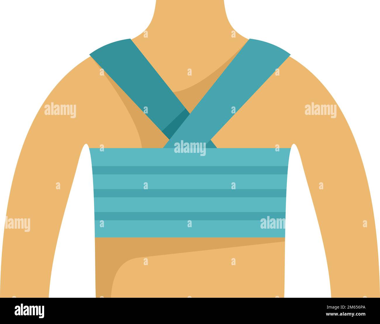 Back bandage icon flat vector. Patient accident. Man skin isolated Stock Vector