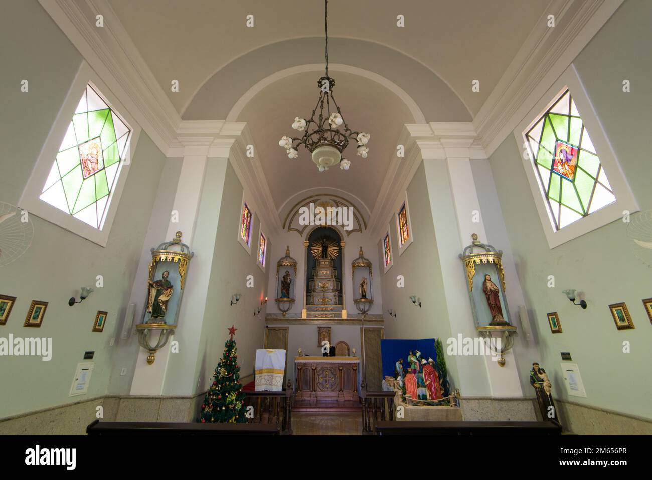 Interior of Saint Anthony Chapel in Nova Friburgo City, Brazil Stock Photo