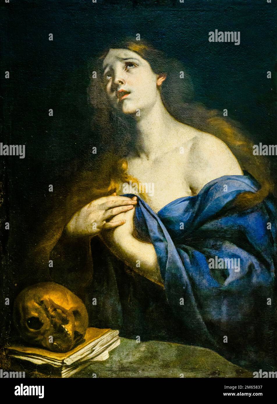 Penitent Magdalene by Andrea Vaccaro (Naples 1605 - 1670) - oil on canvas - Museo regionale Agostino Pepoli - Trapani, Sicily, Italy Stock Photo