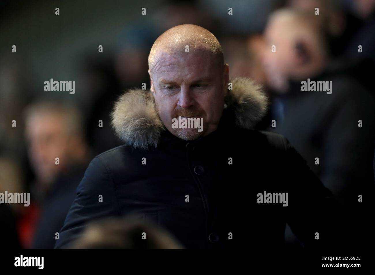 Sean Dyche in the stands during the Sky Bet League Two match at Sixfields Stadium, Northampton. Picture date: Monday January 2, 2023. Stock Photo