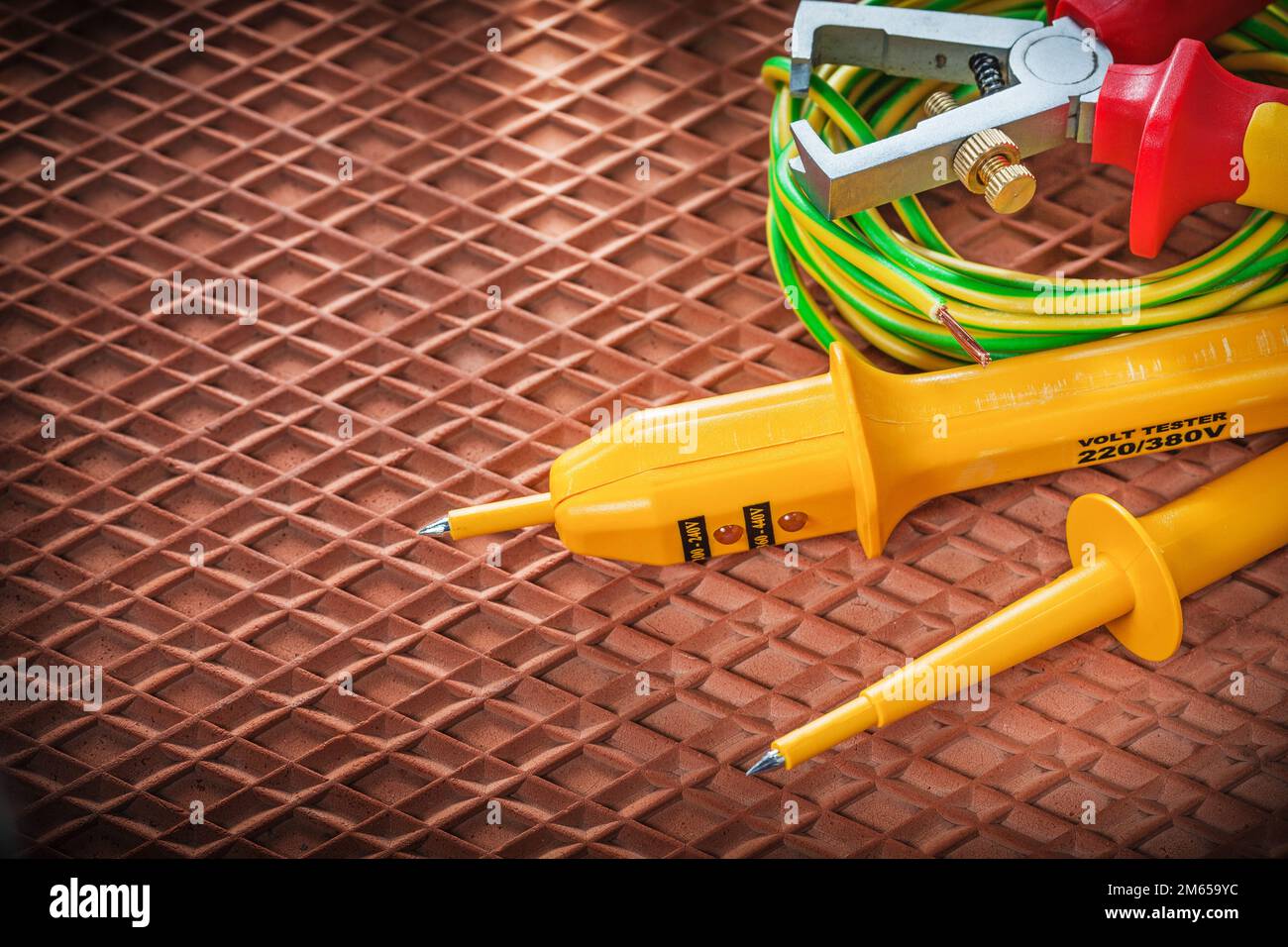 Insulation strippers electrical wire tester on protective dielectric