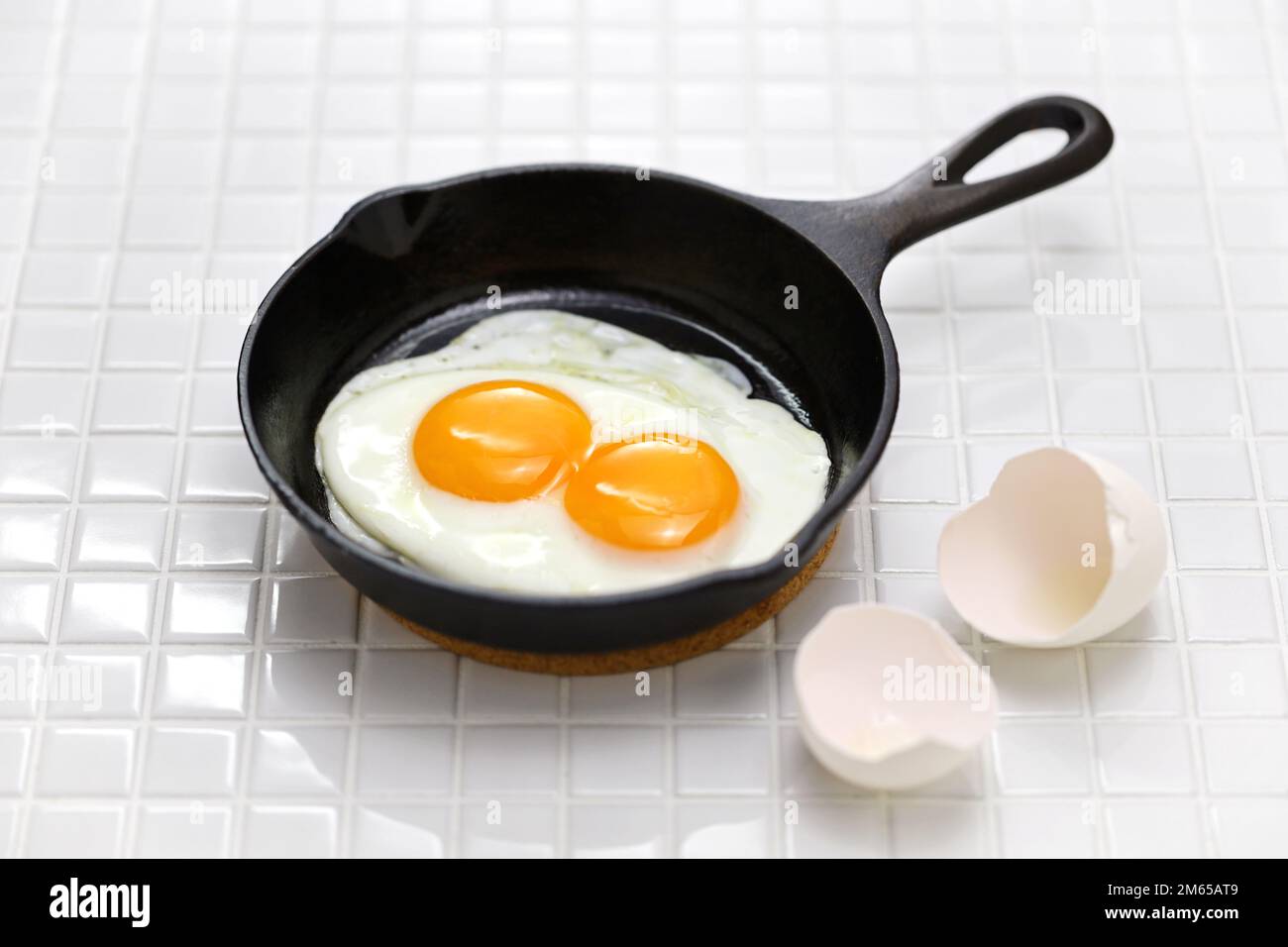 fried egg (double yolk egg ) Stock Photo