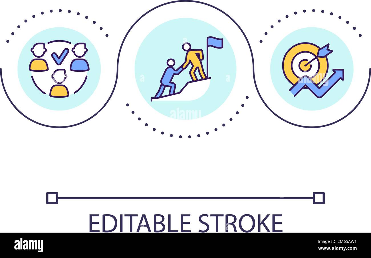 Effective leadership in business loop concept icon Stock Vector