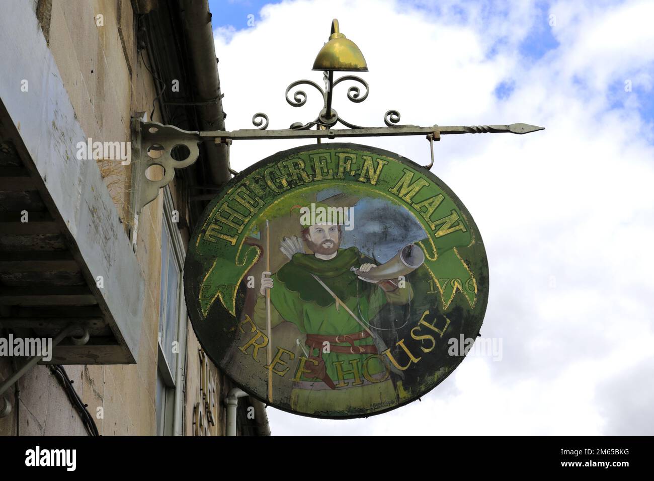 The Green Man pub; Scotgate, Stamford Town, Lincolnshire County, England, UK Stock Photo