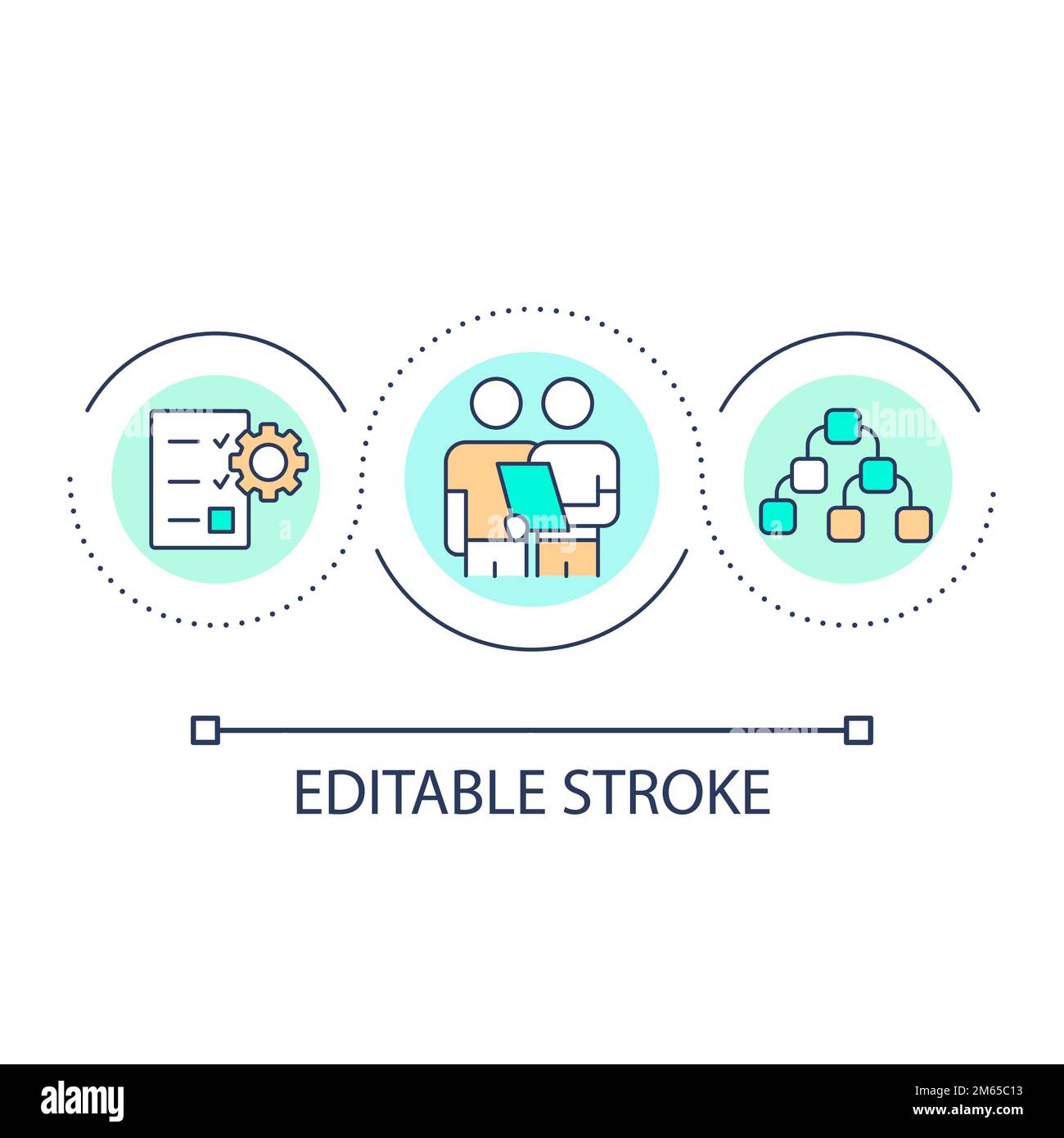Structurization of business data loop concept icon Stock Vector