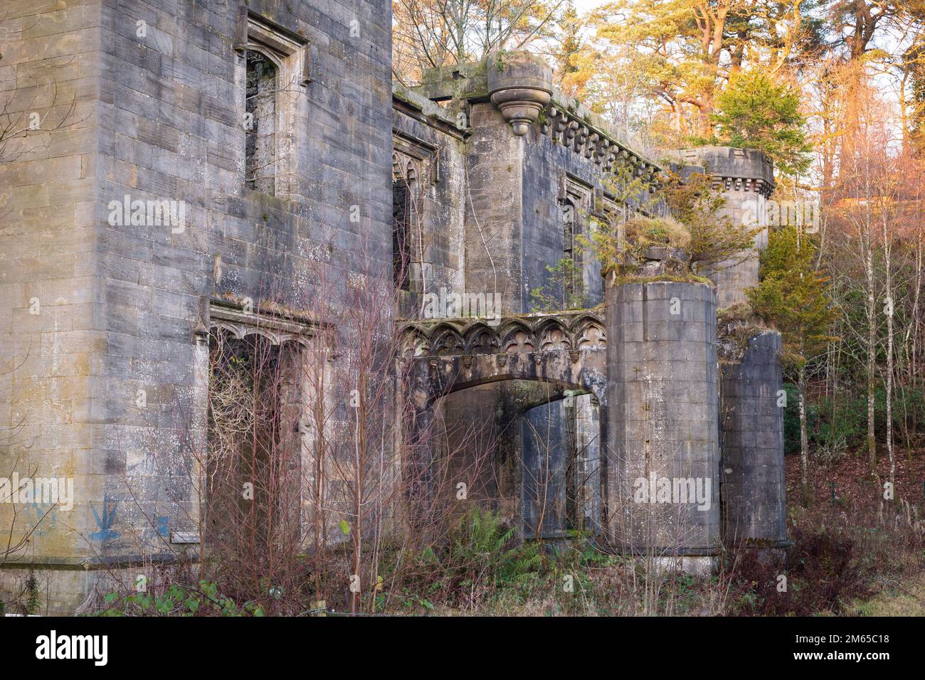 Hidden Castle Ruins in Scotland Stock Photo