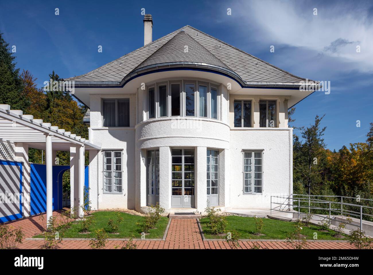 La Chaux-de-Fonds, Villa Jeanneret-Perret (bekannt als „Maison Blanche“) 1912 von Le Corbusier / Charles Jeanneret für seine Eltern erbaut, Gratenansi Stock Photo