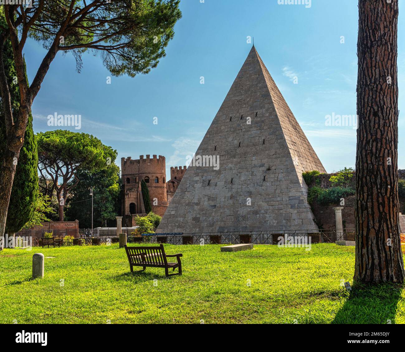 The Pyramid of Cestius is a Roman tomb in the shape of a pyramid and is ...