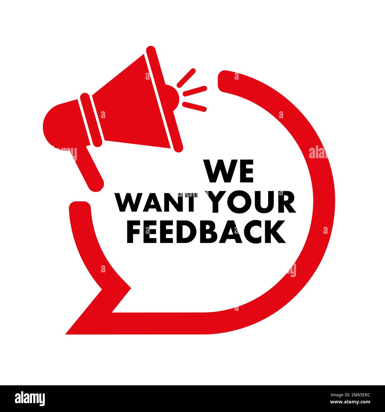 We want your feedback sign on white background Stock Vector Image & Art ...