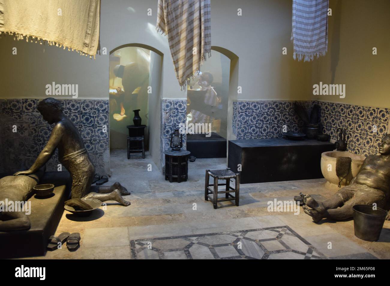Ghattas Turkish Bath House Crusader Town Akko in Israel Stock Photo