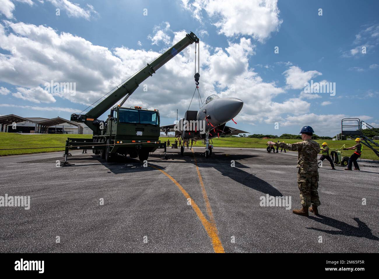 U.S. Air Force Airmen assigned to the 18th Equipment Maintenance ...