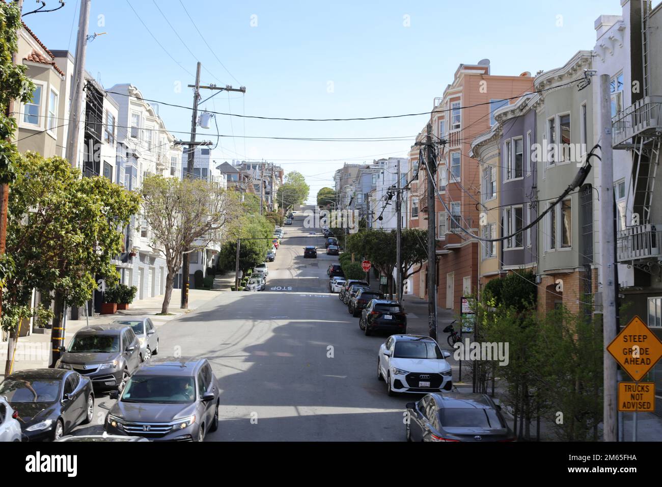 In the streets of san francisco, california. To Travel is to live. Stock Photo