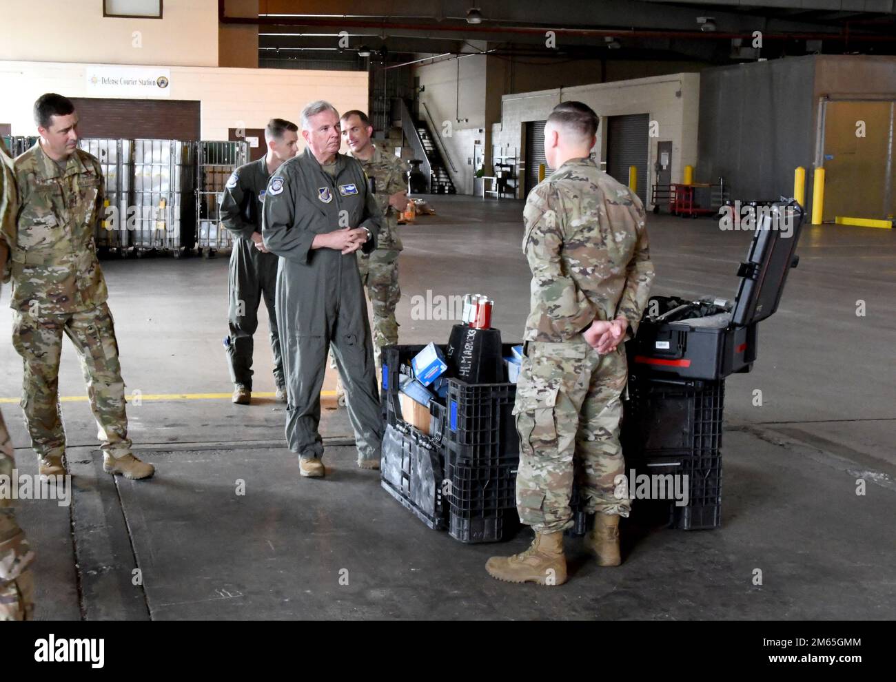 Staff Sgt. Steven Lapp (right), 735th Air Mobility Squadron, briefs U.S ...