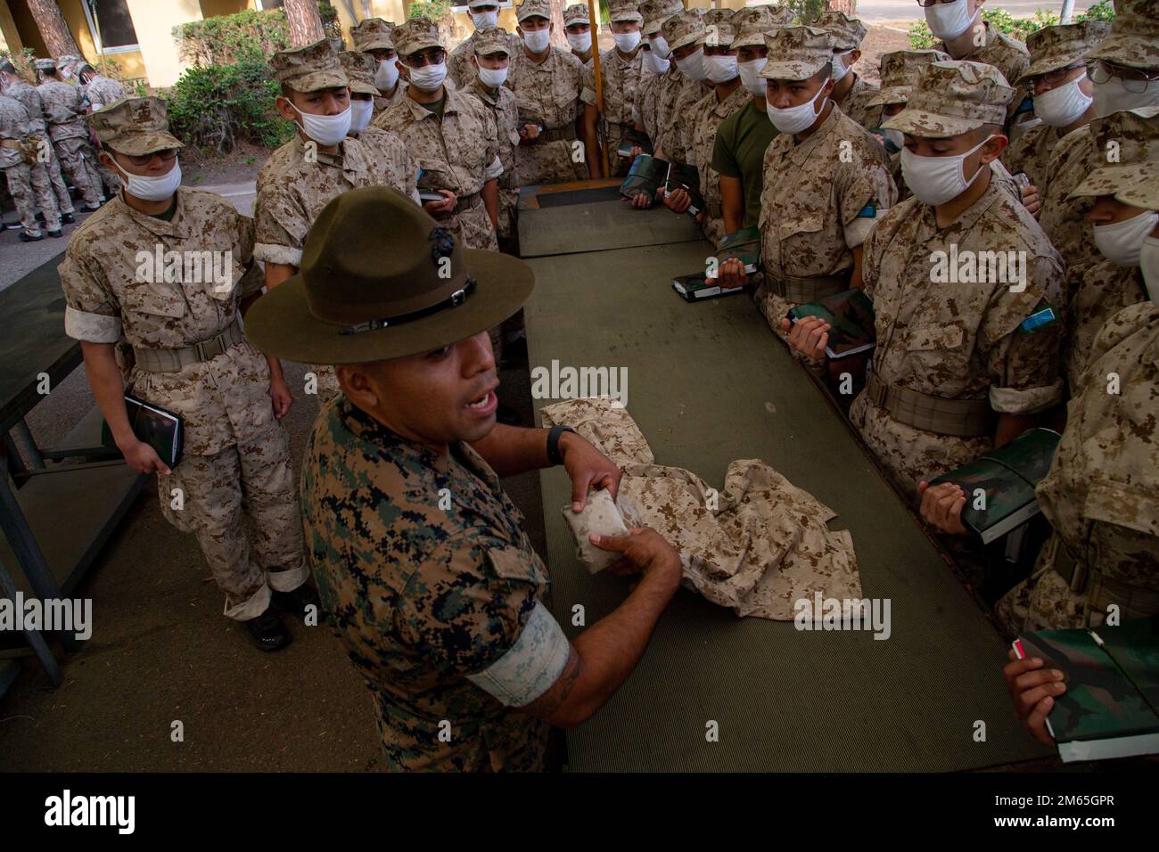 U.S. Marine Corps Staff Sgt. Enrique Flores Jr, a drill instructor with