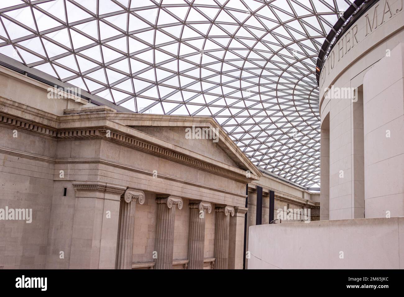 Interior view of the Great Court at the British Museum, a public museum dedicated to human history, art and culture in London. Stock Photo