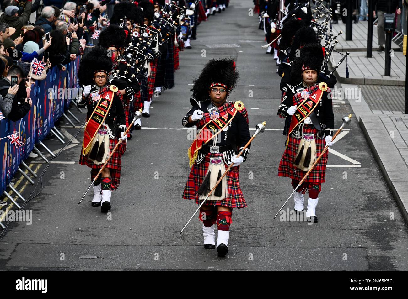 Shree Muktajeevan Swamibapa Pipe Band. London's New Year Day's Parade