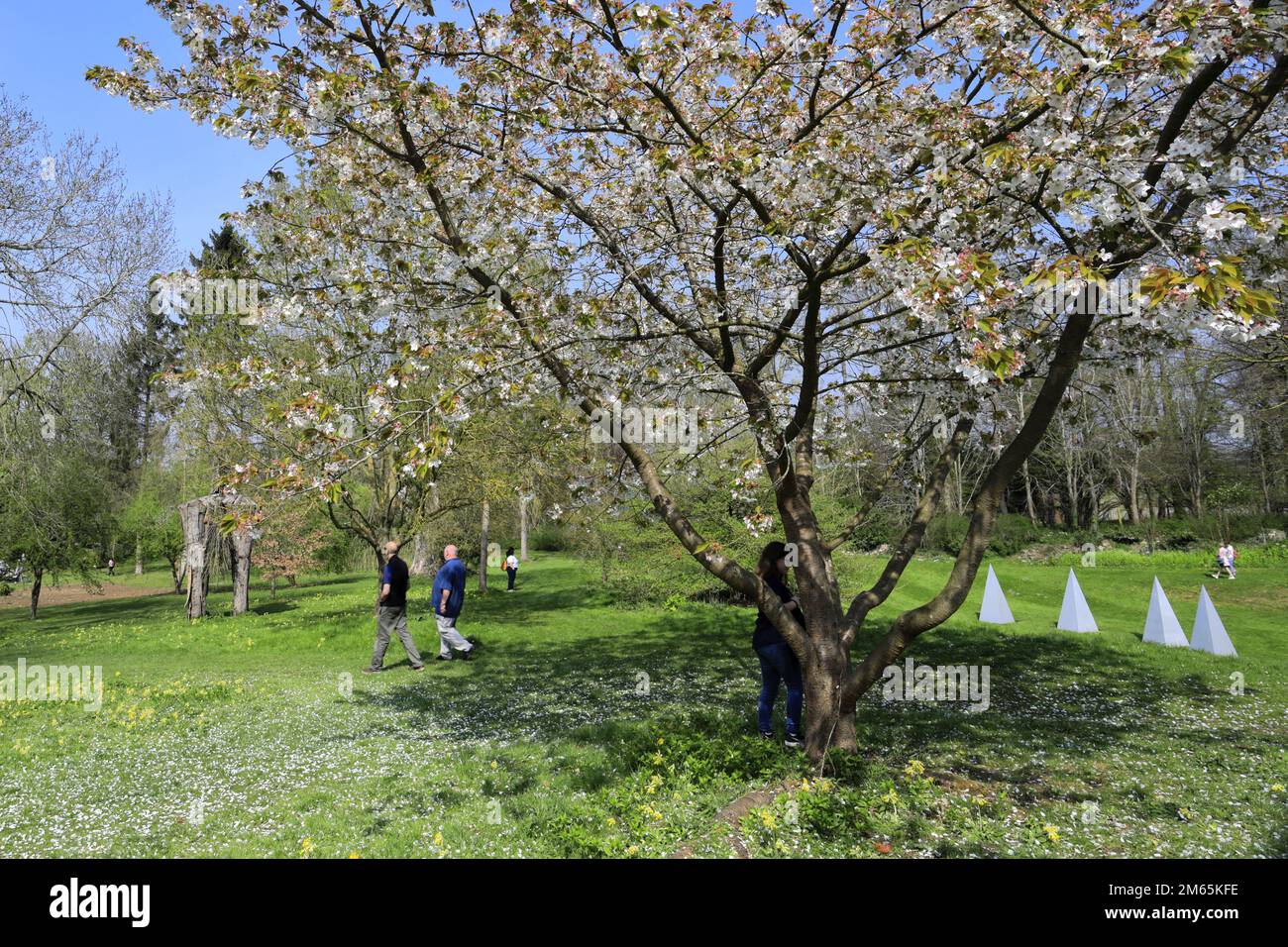 View over the Sculpture Gardens at Burghley house, Elizabethan Stately