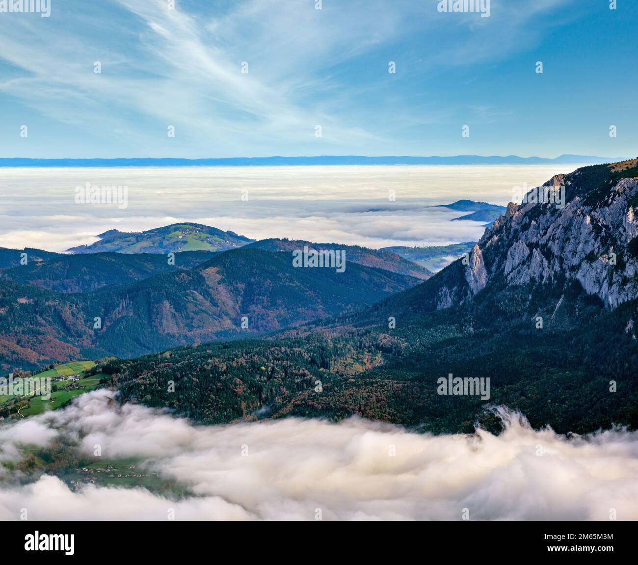 Picturesque autumn Alps mountain view from Schafberg viewpoint ...