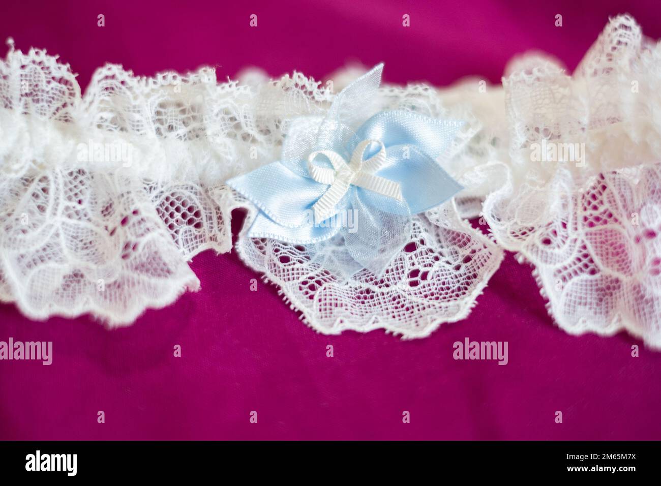 Close up of a lace on a wedding dress. High quality photo.  Stock Photo