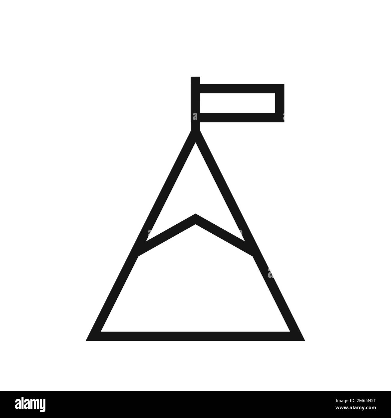 Mountain line icon isolated on white background. Black flat thin icon ...