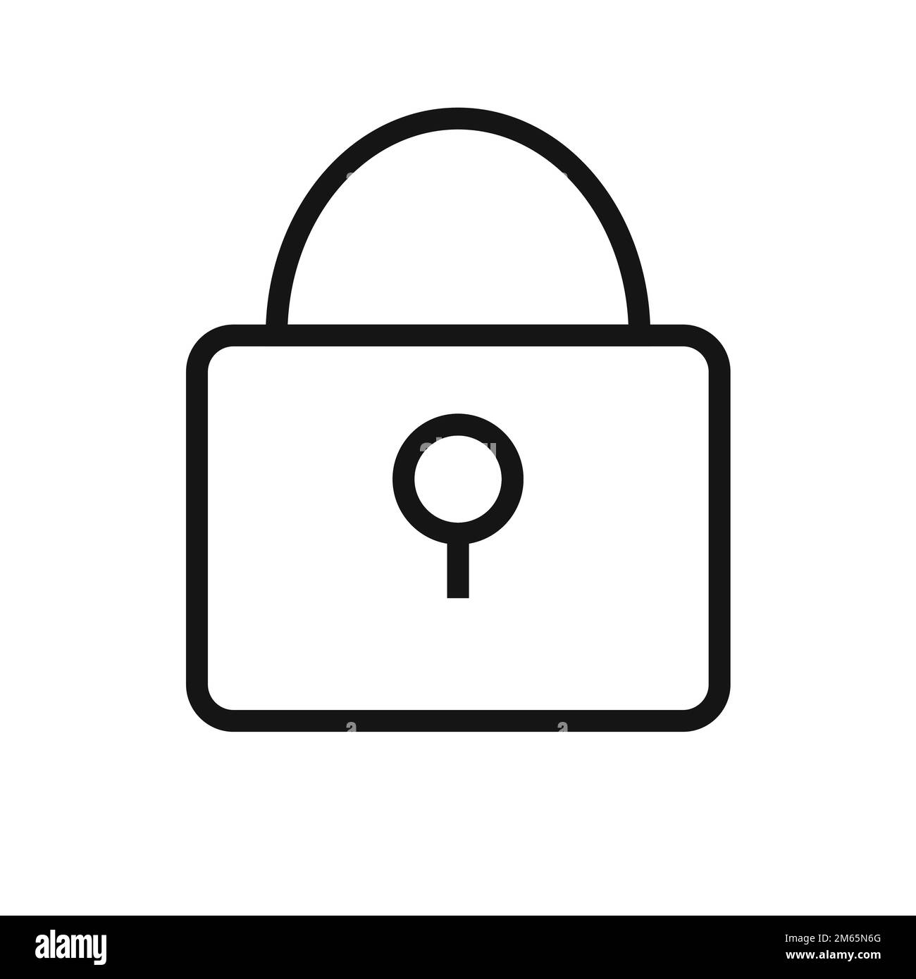 Lock line icon isolated on white background. Black flat thin icon on ...