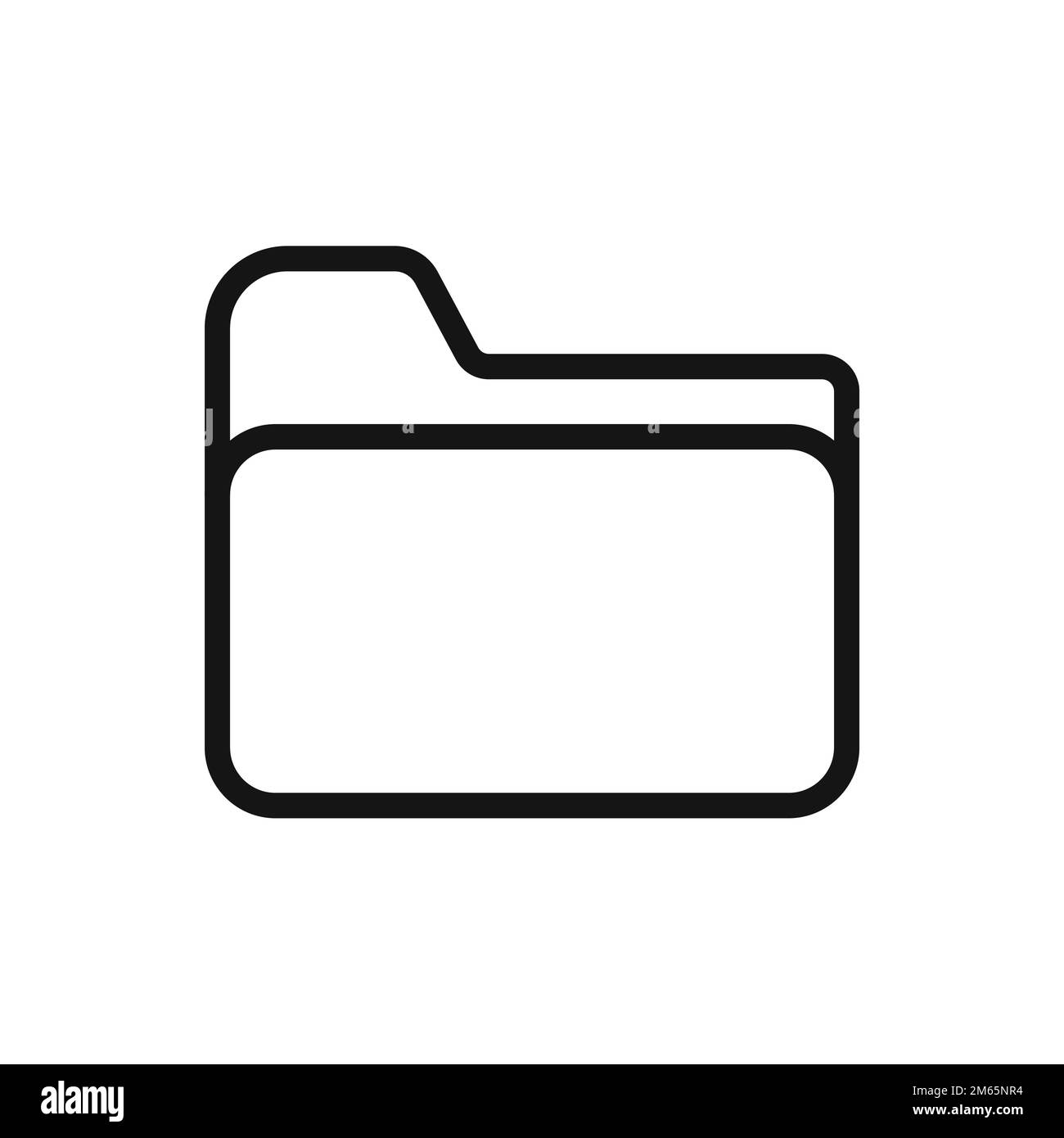 Folder line icon isolated on white background. Black flat thin icon on ...