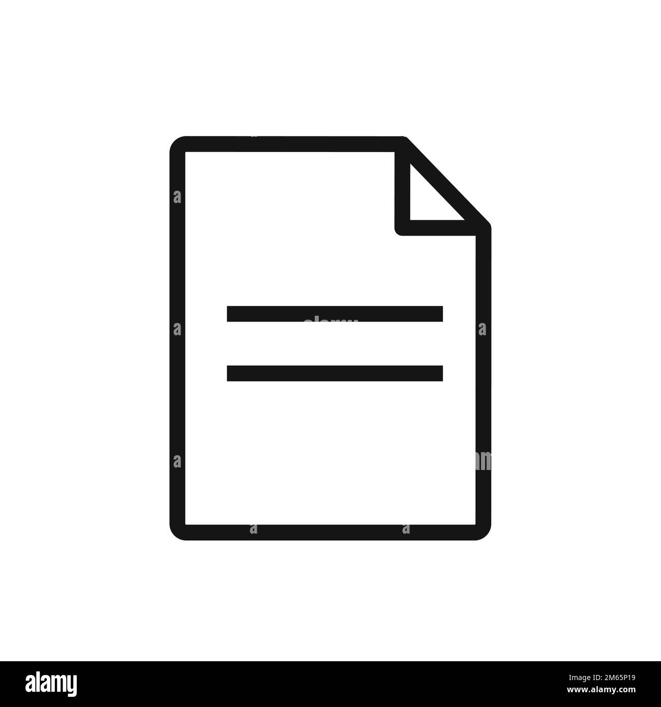 Document line icon isolated on white background. Black flat thin icon ...