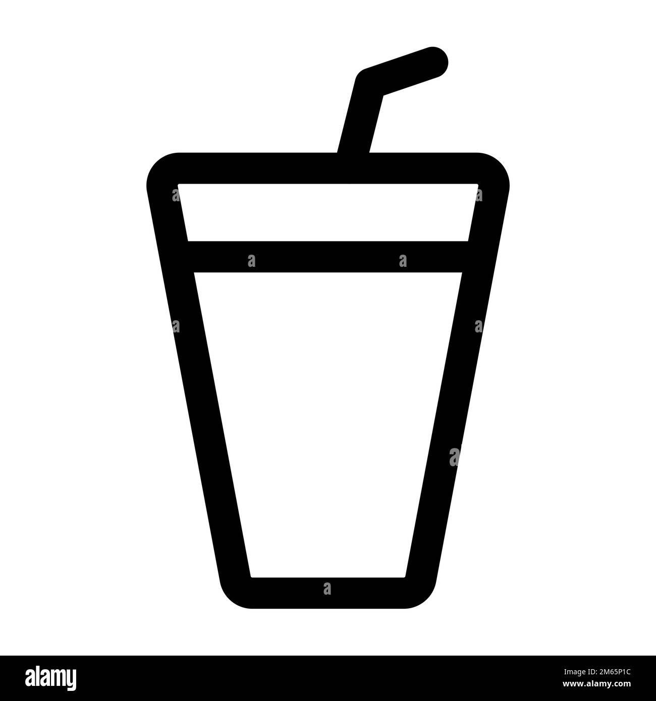 Cocktail icon line isolated on white background. Black flat thin icon ...