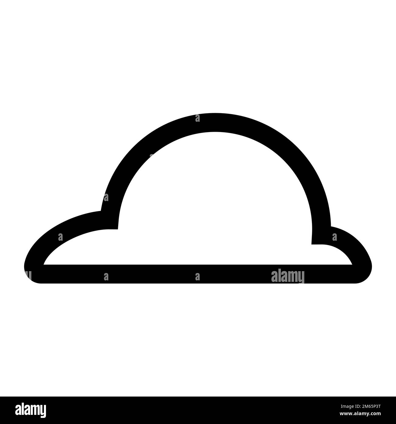Cloudy icon line isolated on white background. Black flat thin icon on ...