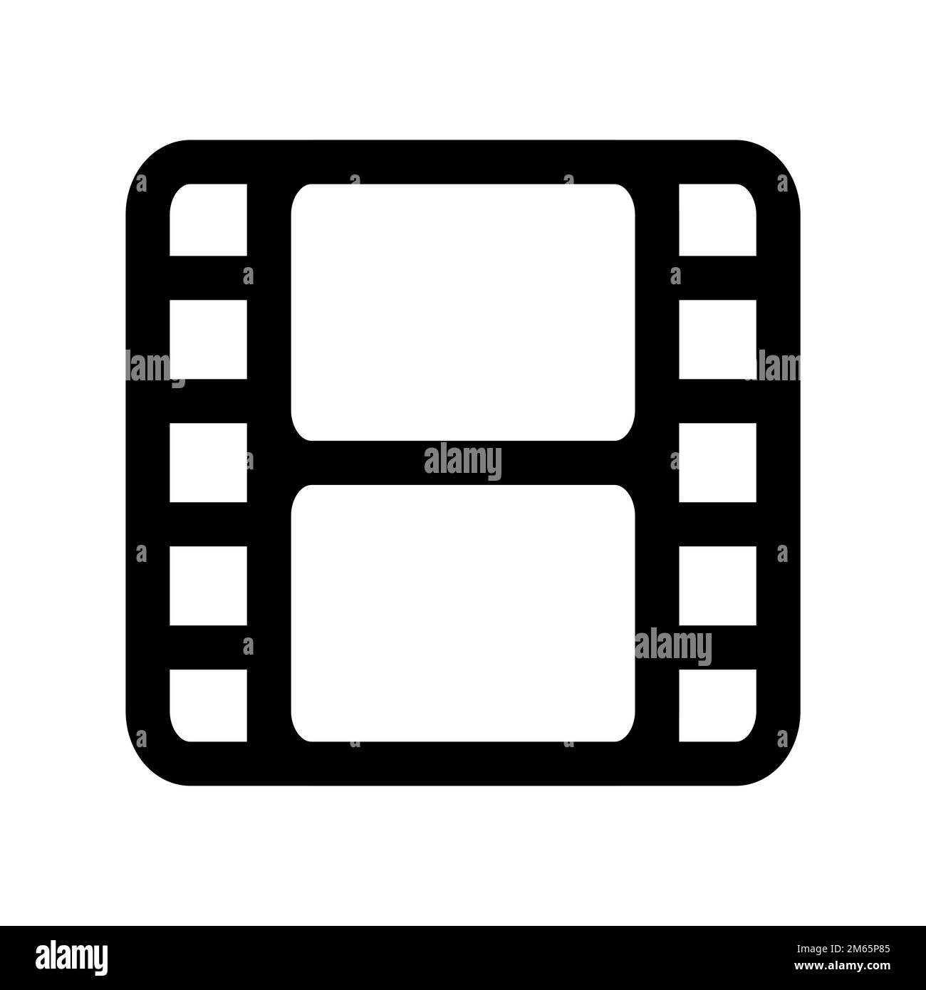 Film icon line isolated on white background. Black flat thin icon on ...