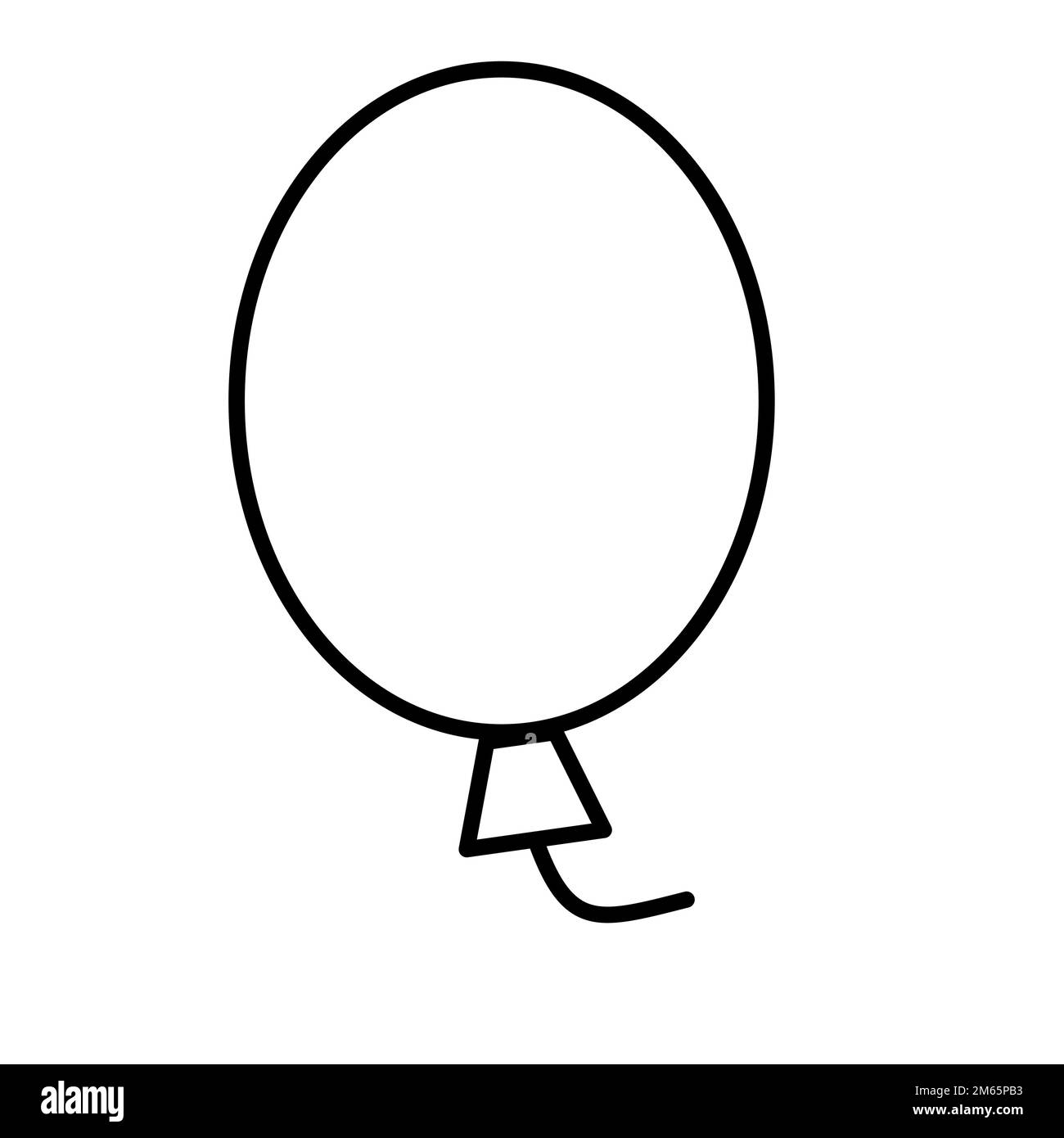 Balloon icon line isolated on white background. Black flat thin icon on ...