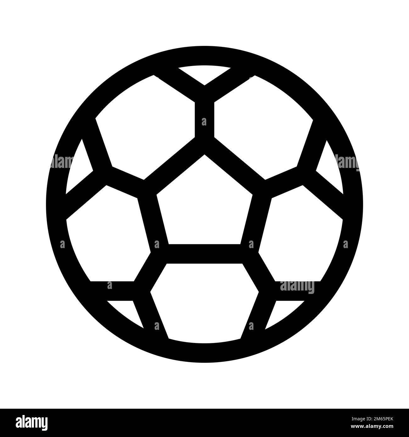 Football ball icon line isolated on white background. Black flat thin icon on modern outline style. Linear symbol and editable stroke. Simple and pixe Stock Vector