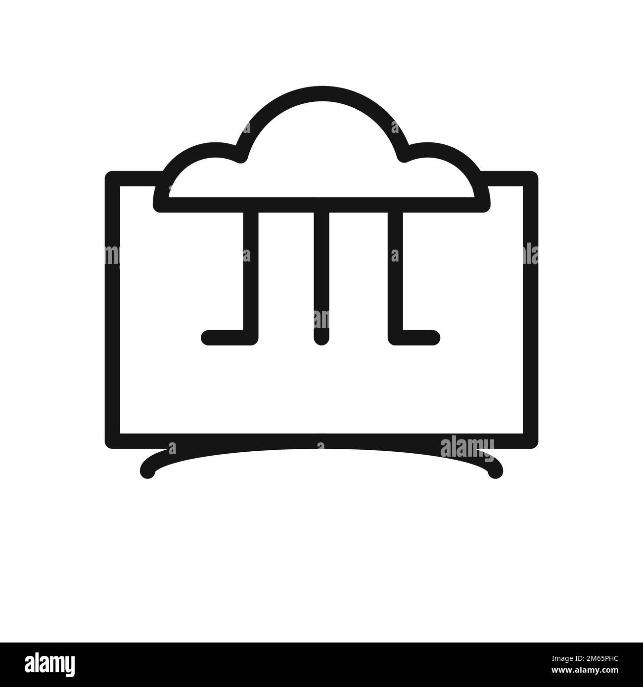 Cloud line icon isolated on white background. Black flat thin icon on ...