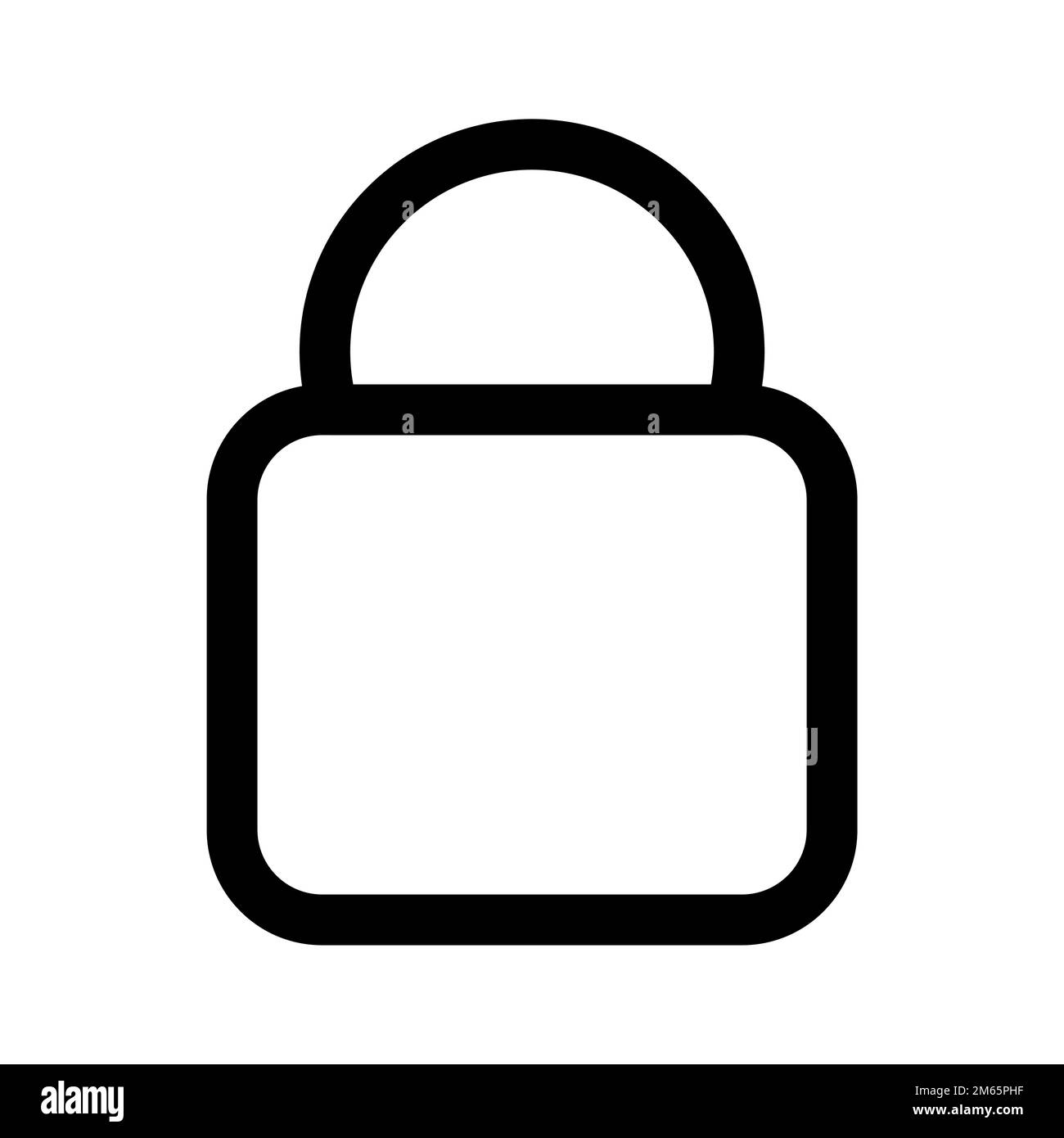 Lock closed icon line isolated on white background. Black flat thin ...