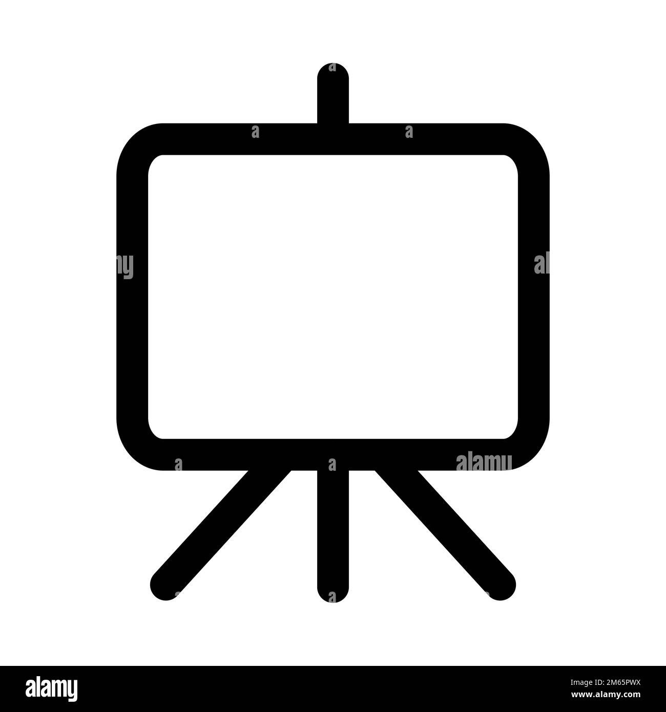 Easel icon line isolated on white background. Black flat thin icon on ...